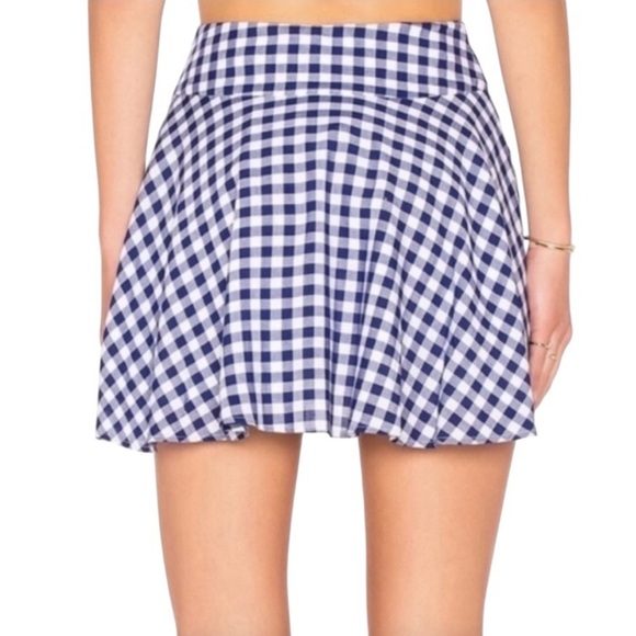 NWT L’Academie Revolve Blue Gingham Circle Skirt Size M - Picture 4 of 11